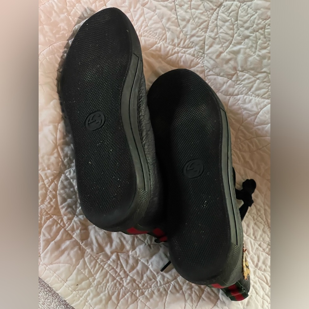 GUCCI Black and gold (Yellow) High-Top Sneakers with Tiger Design - Picture 10 of 16